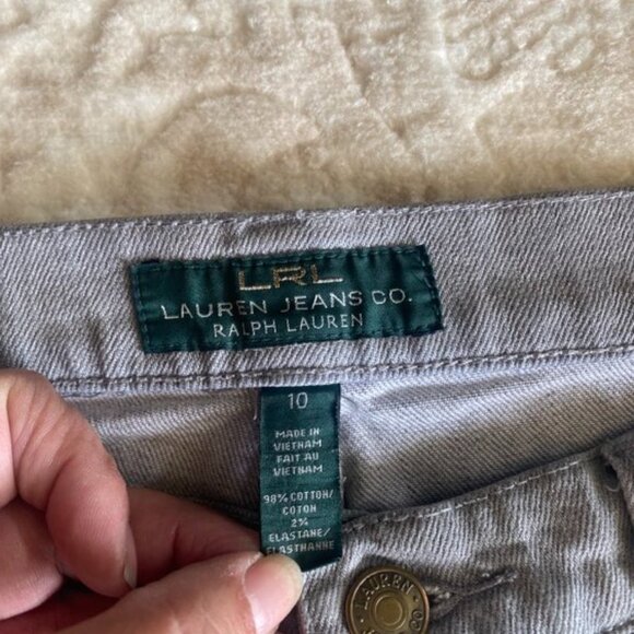 Ralph Lauren LRL soft gray jeans size 10 classic straight - Picture 6 of 6